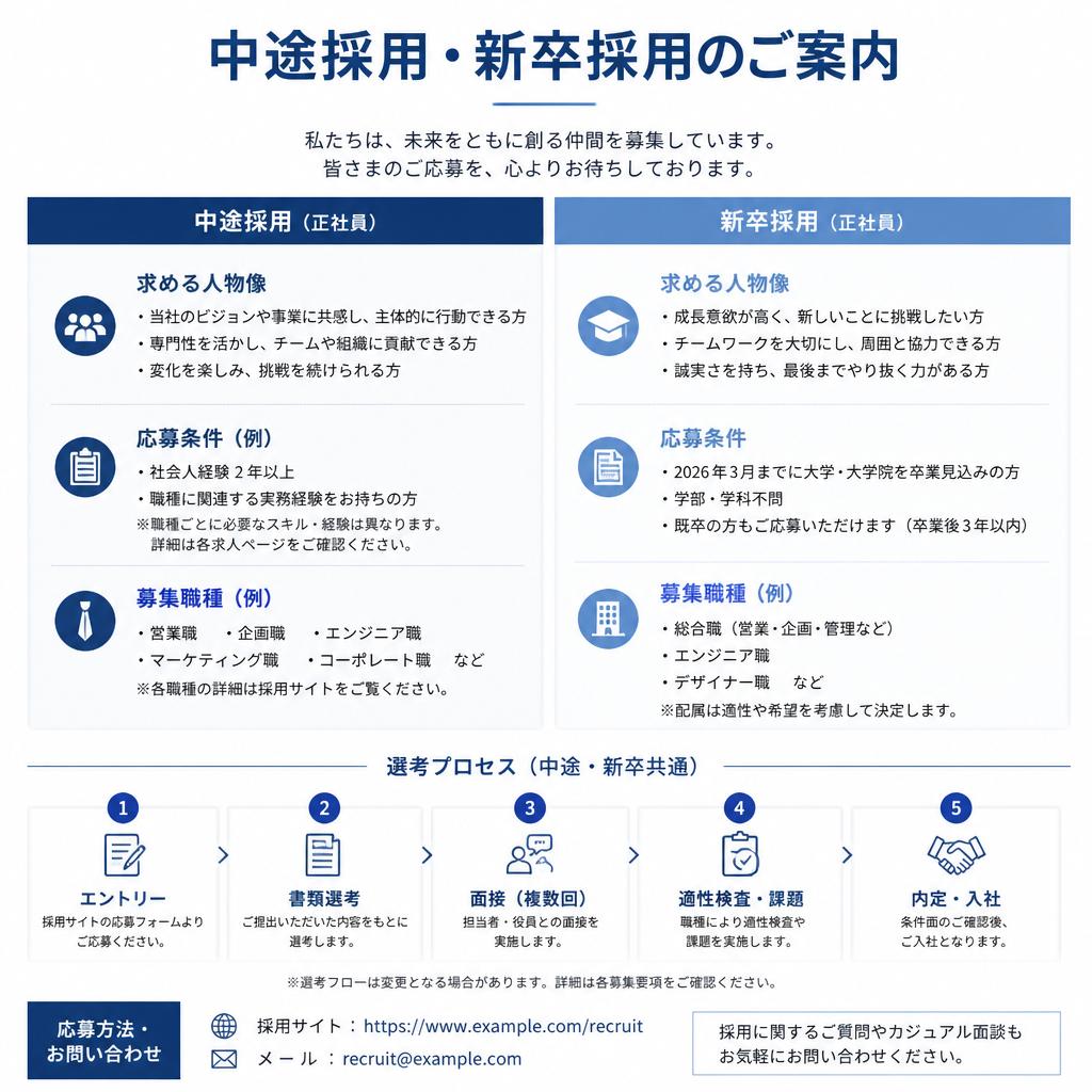 中途採用・新卒採用情報