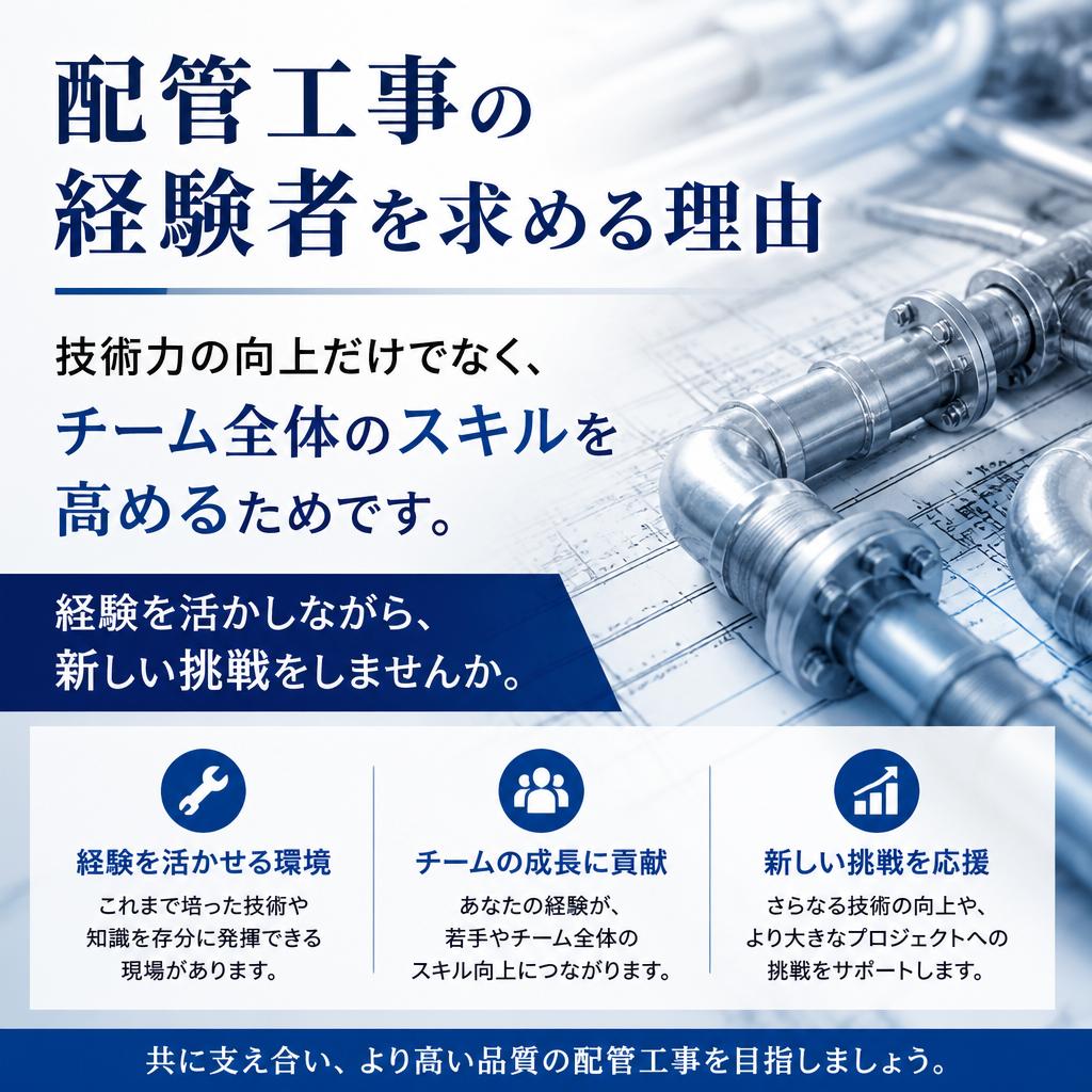 配管工事経験者歓迎の理由