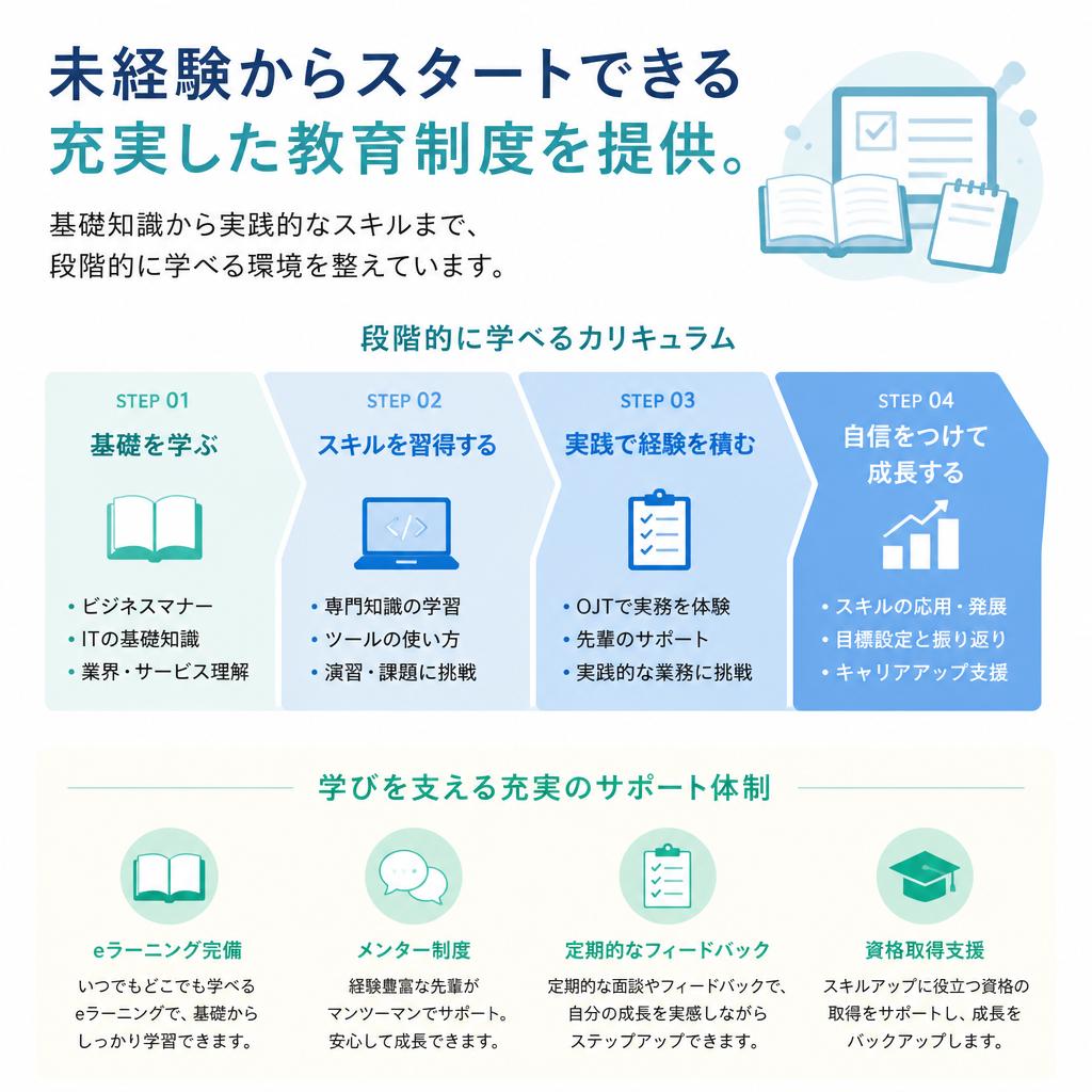 未経験者歓迎！安心の教育制度