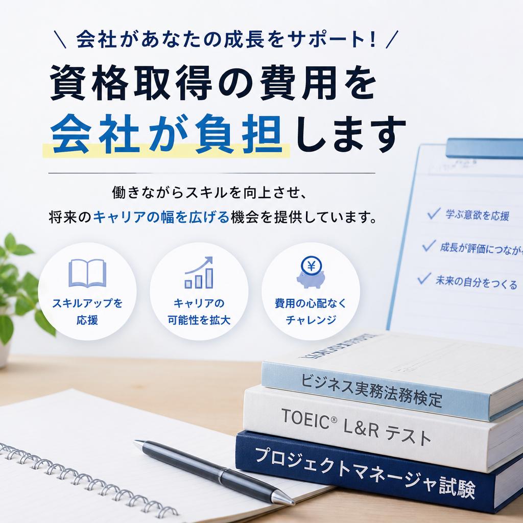 資格取得支援でキャリアアップを実現！