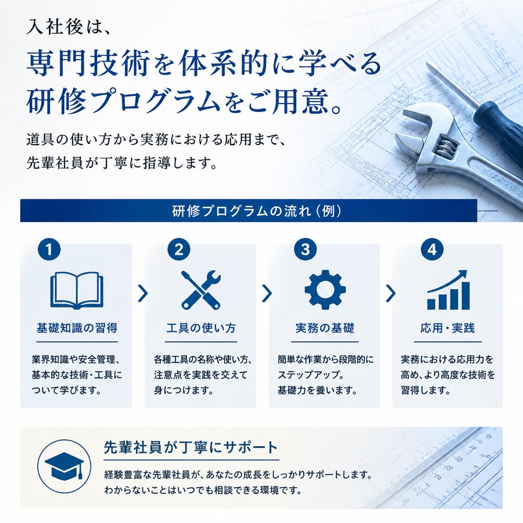 未経験歓迎の研修プログラム